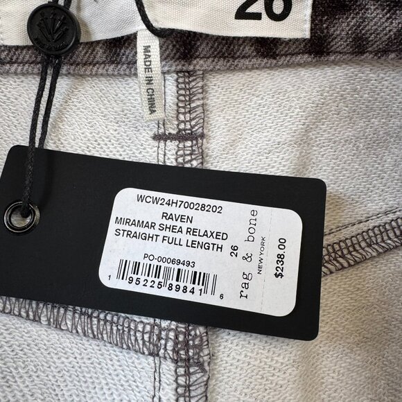 NWT Rag & Bone Miramar Shea Relaxed Straight Leg Sweatpant Jeans Raven Gray 26 - Picture 6 of 15